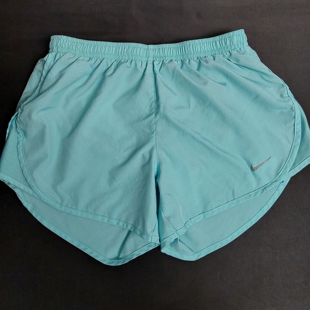 Nike Women's Dri-FIT Tempo Race Shorts Teal - Lined - Zippered Pocket - XS